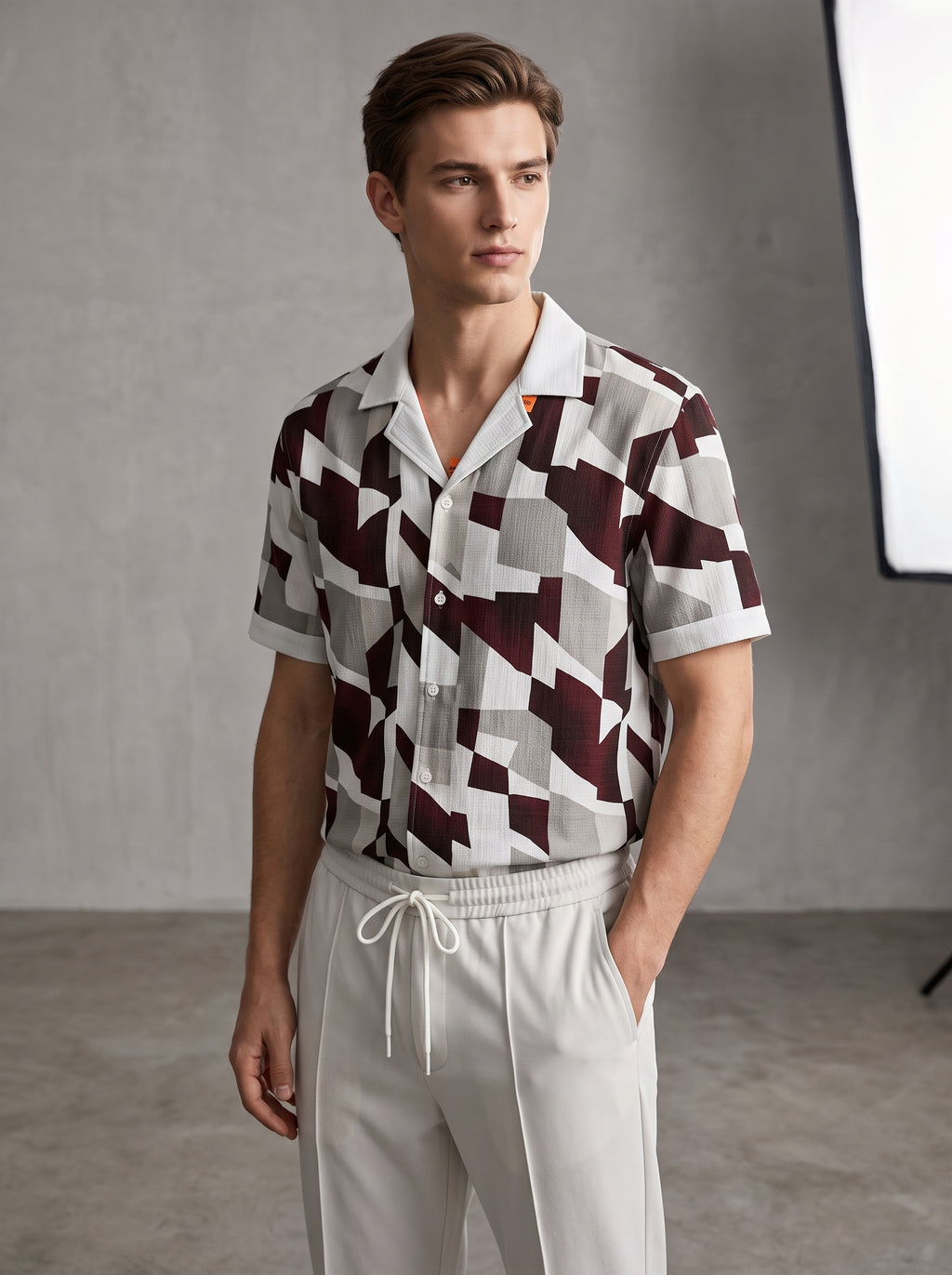 Completo camicia e pantalone geometrico