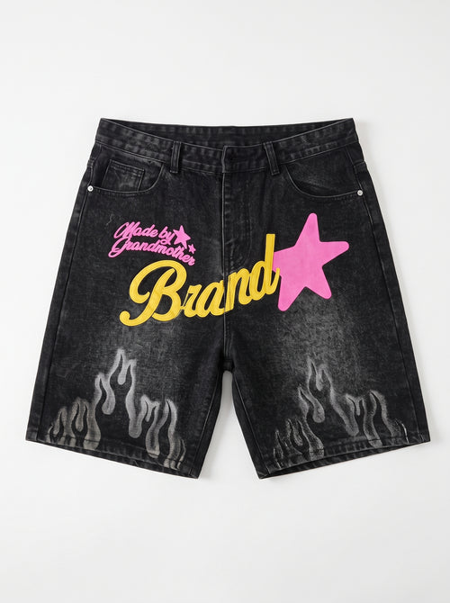 Bermuda denim con stelle