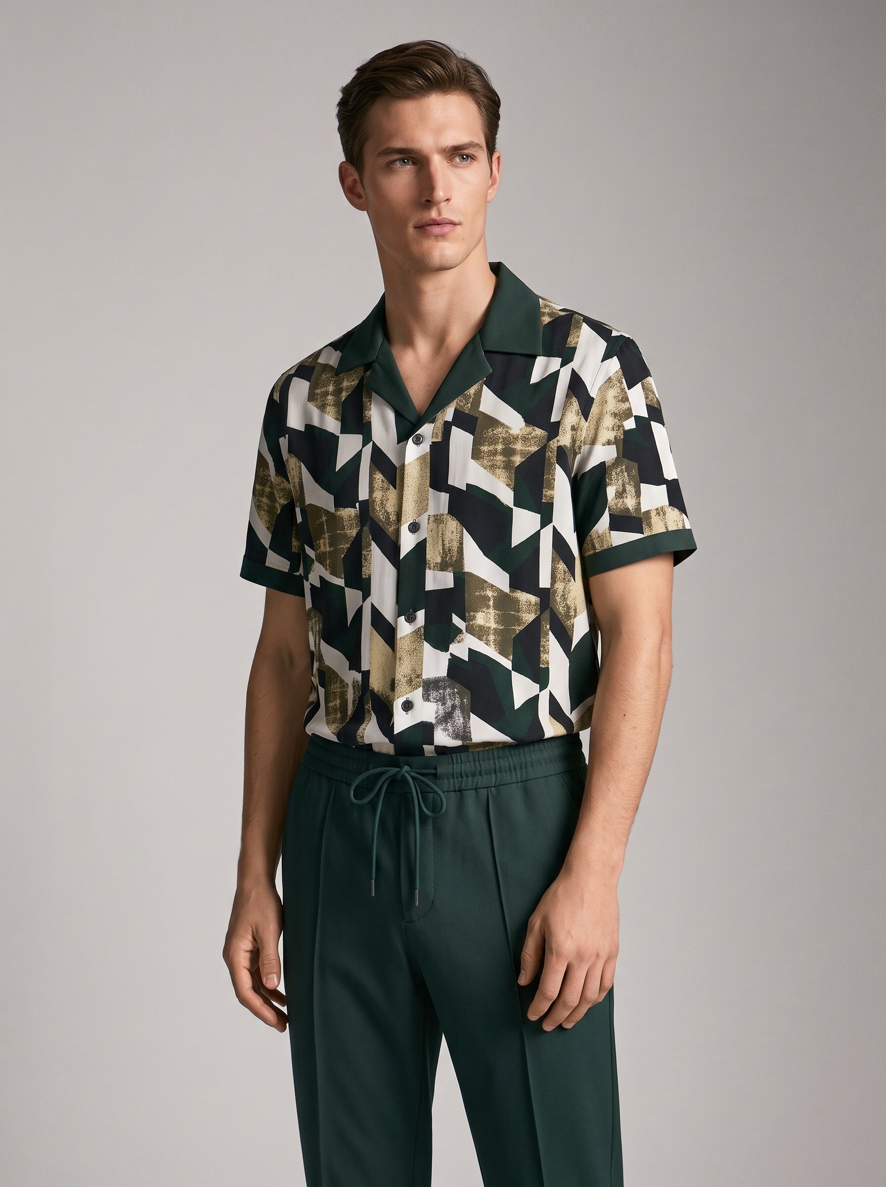 Completo camicia e pantalone geometrico