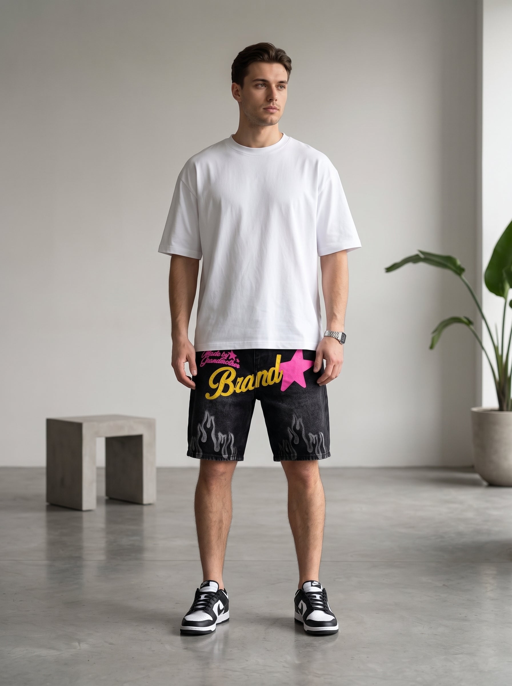 Bermuda denim con stelle