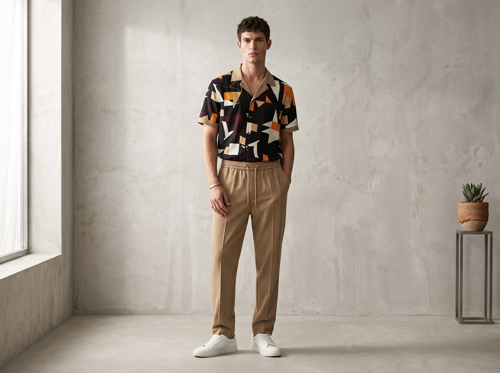 Completo camicia e pantalone geometrico