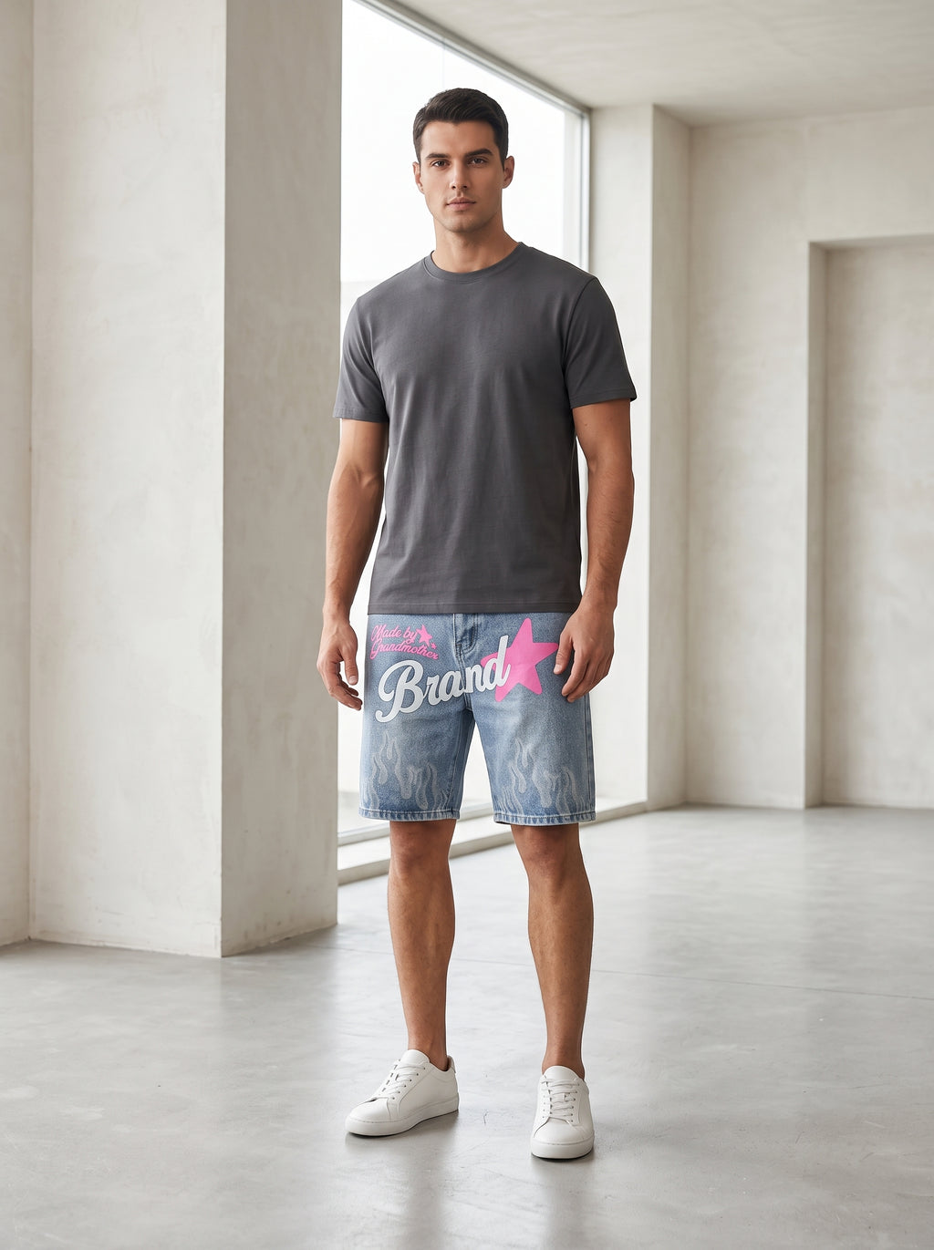 Bermuda denim con stelle