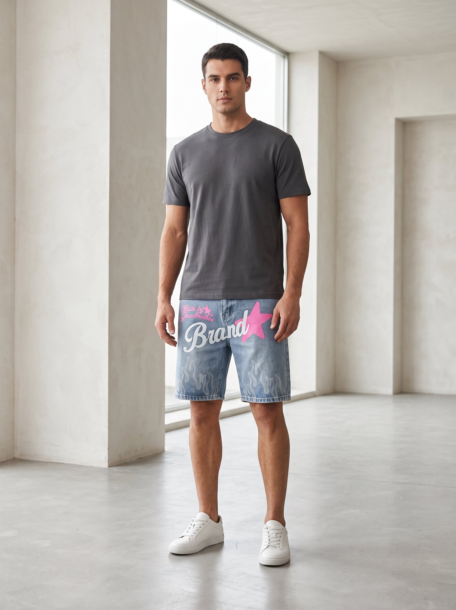 Bermuda denim con stelle