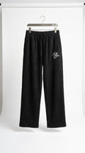 Pantaloni neri con logo ricamato