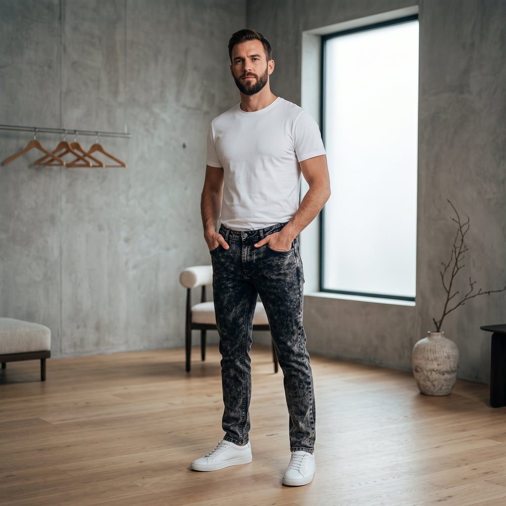 Jeans neri slavati