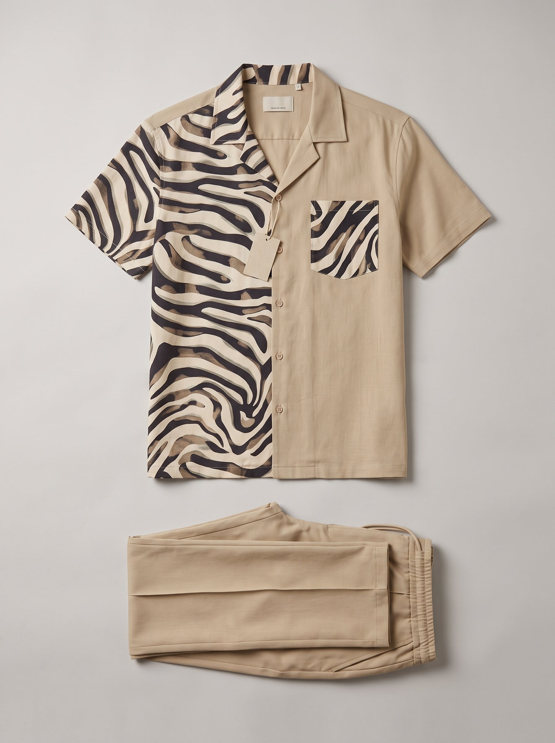 Completo camicia e pantalone animalier