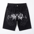 Bermuda denim neri con grafica