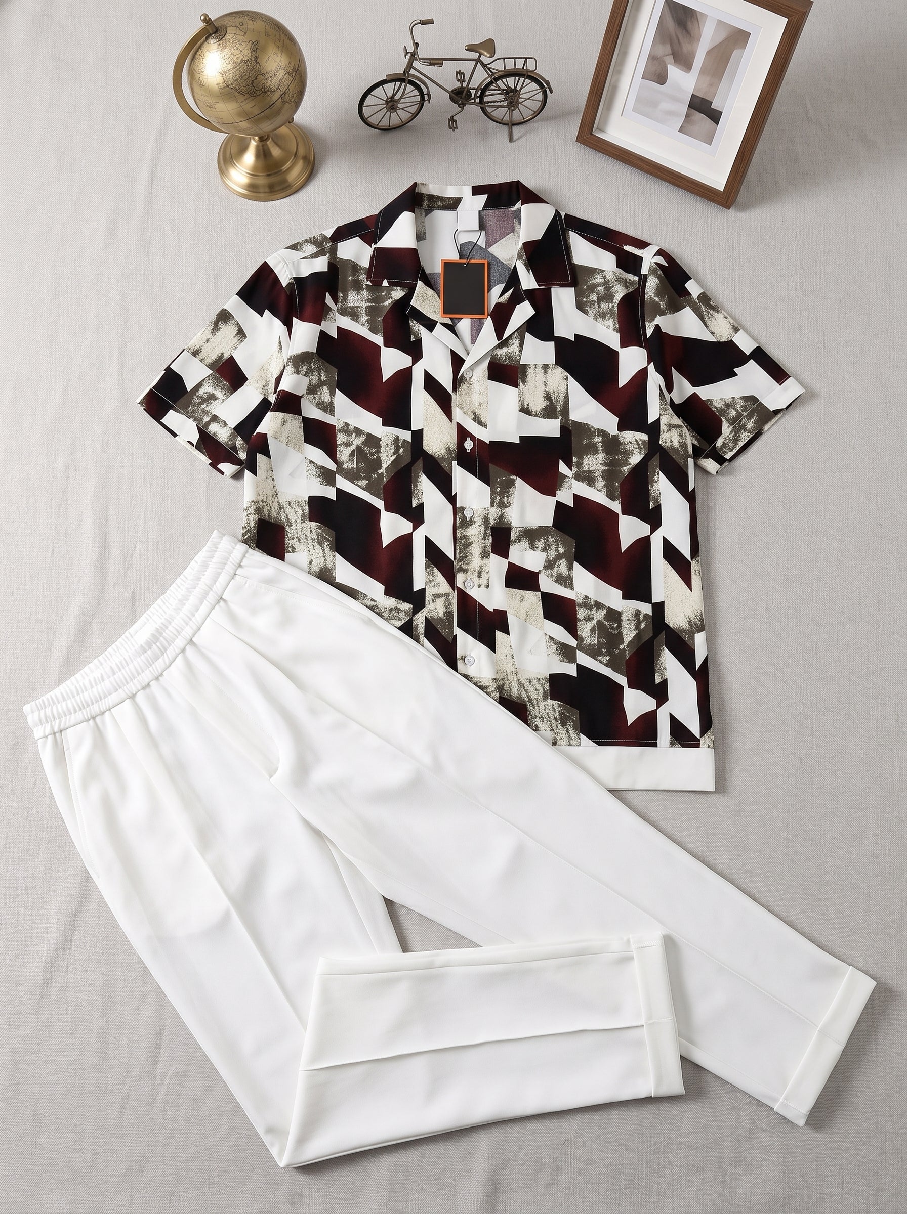 Completo camicia e pantalone geometrico
