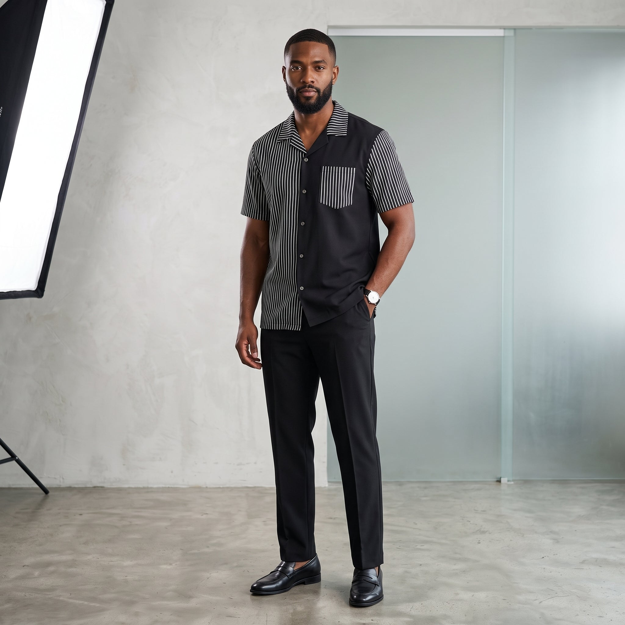 Completo camicia e pantalone rigato