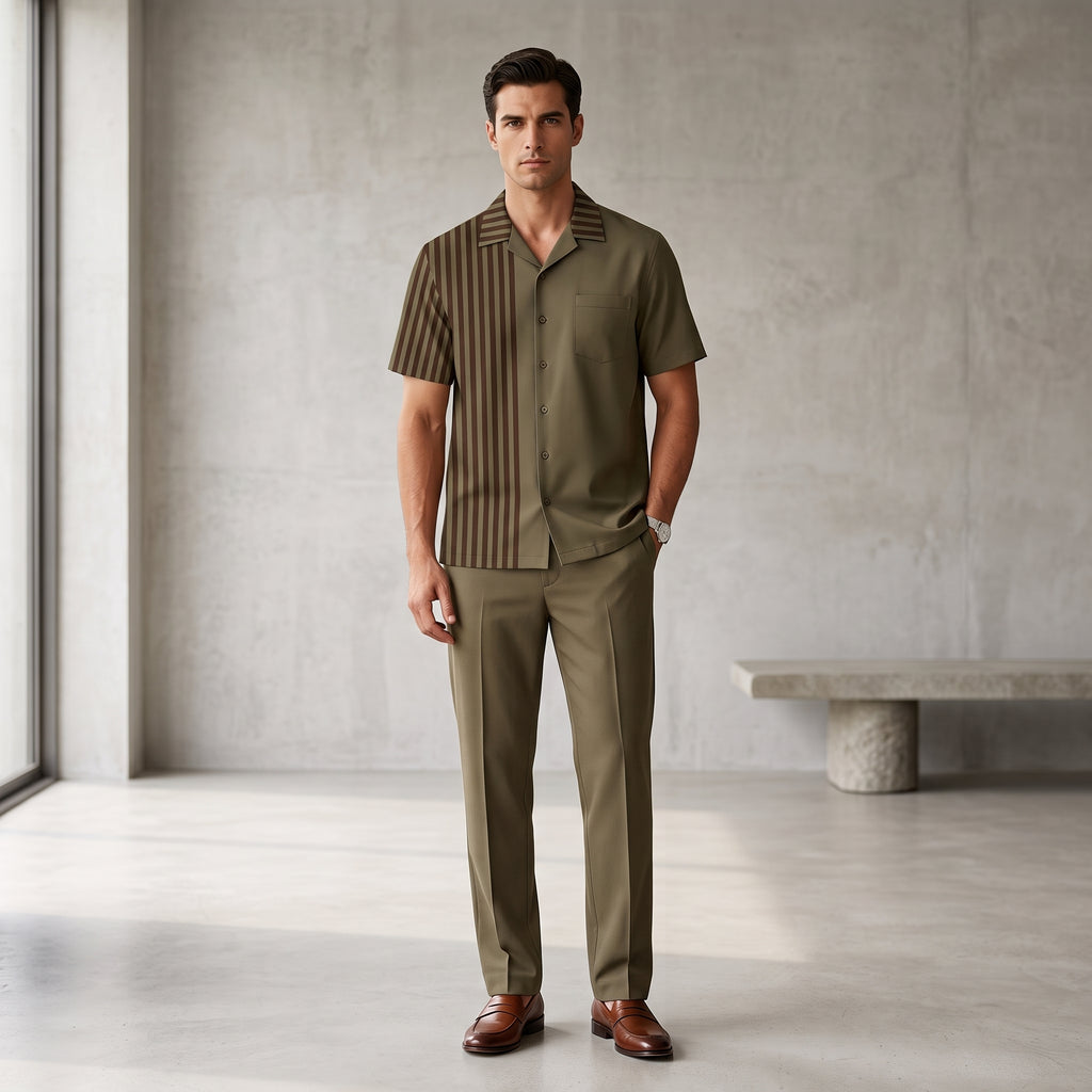 Completo camicia e pantalone rigato