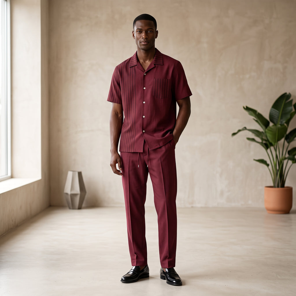 Completo camicia e pantalone rigato