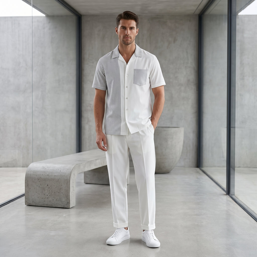 Completo camicia e pantalone rigato