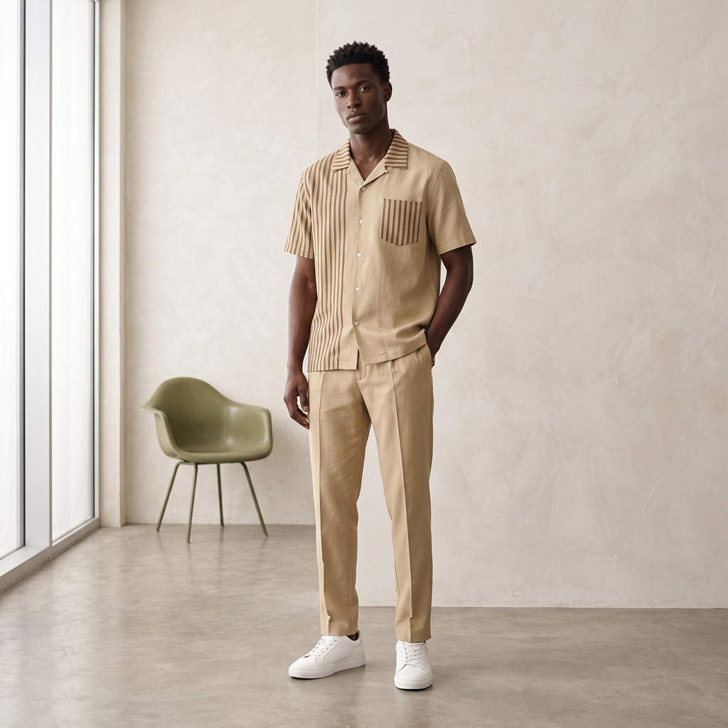 Completo camicia e pantalone rigato