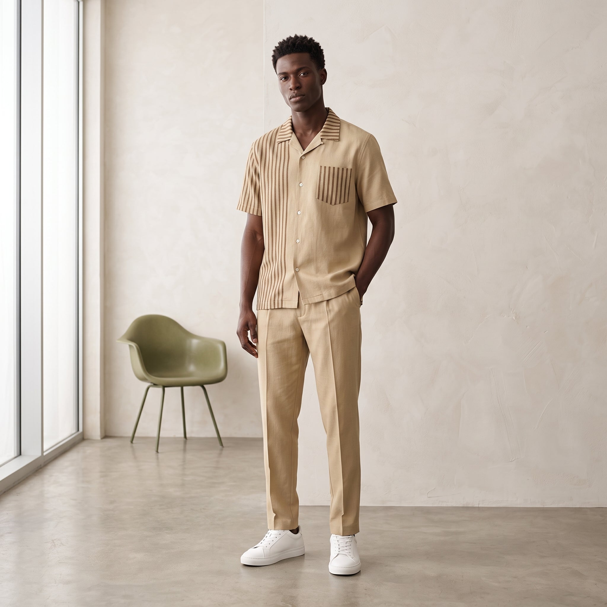 Completo camicia e pantalone rigato