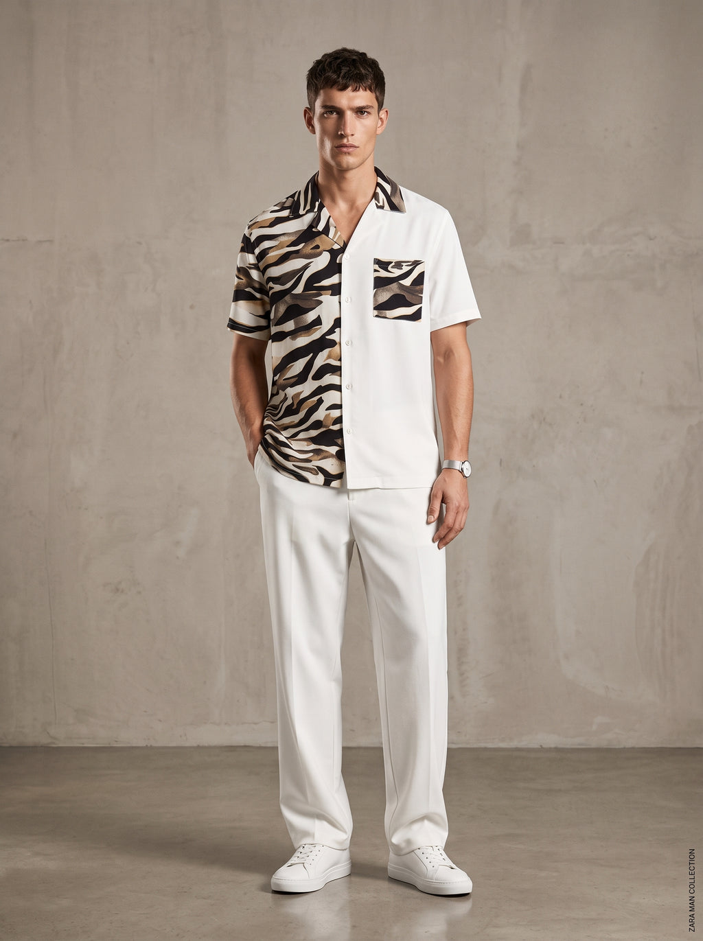 Completo camicia e pantalone animalier