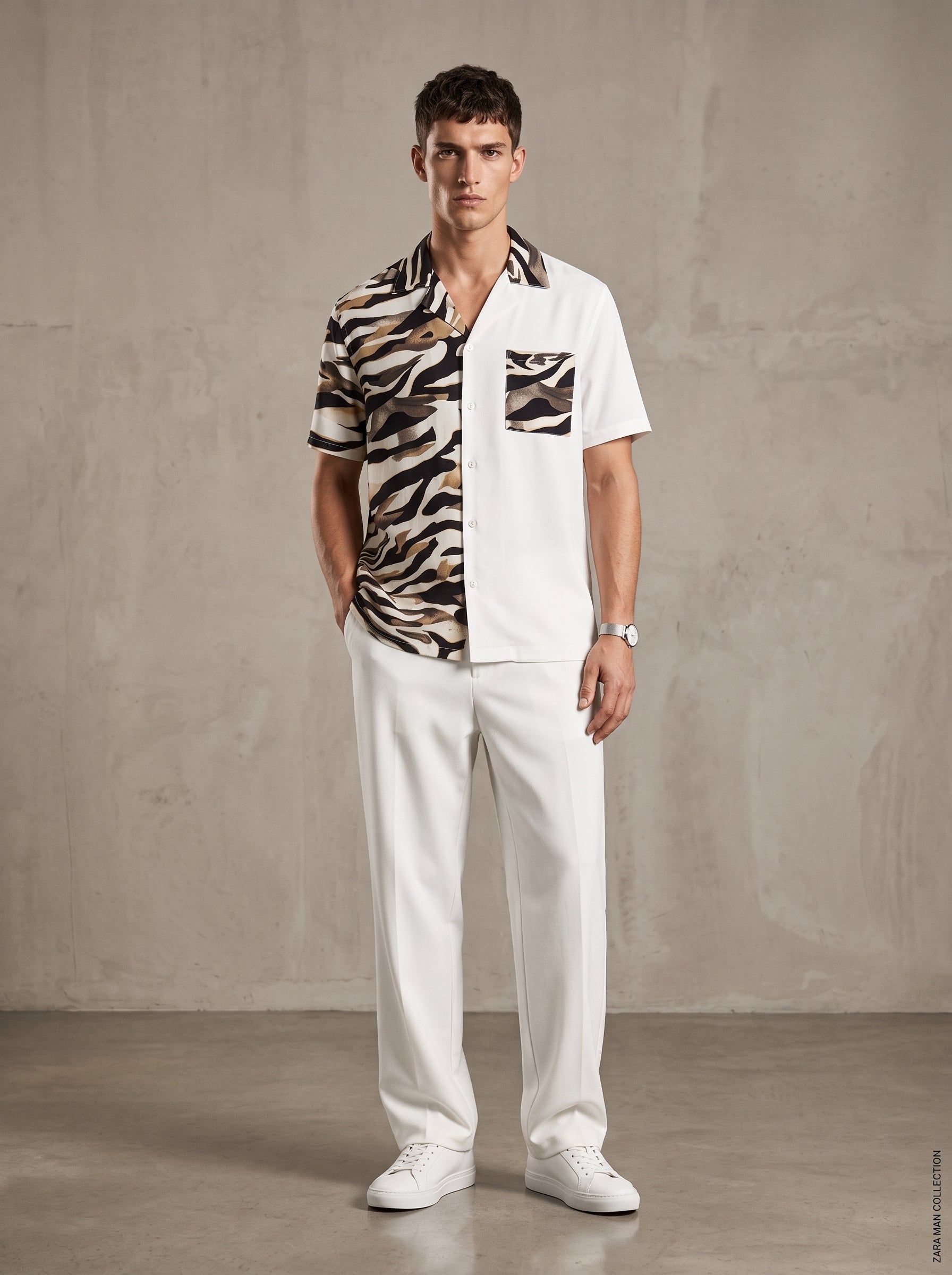 Completo camicia e pantalone animalier