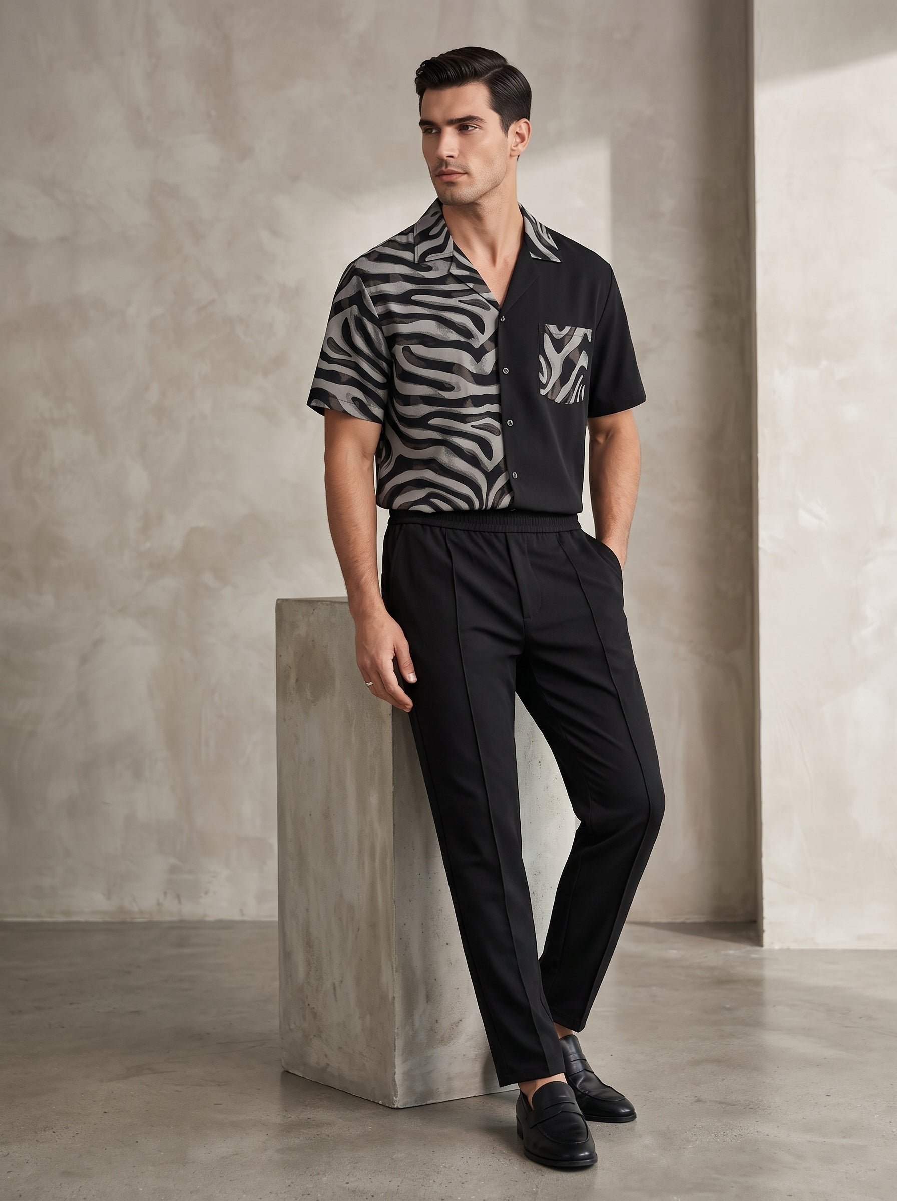 Completo camicia e pantalone animalier