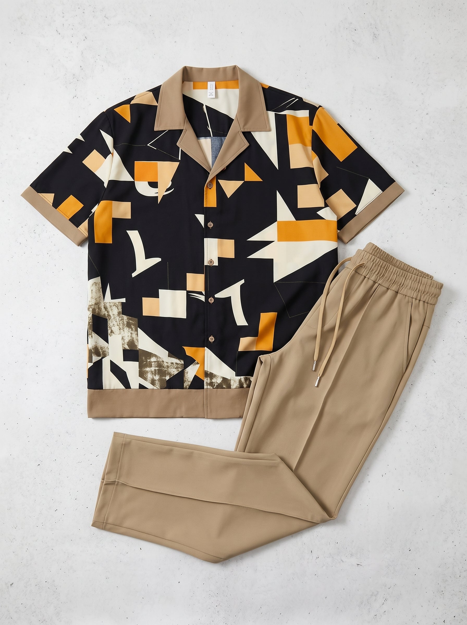 Completo camicia e pantalone geometrico