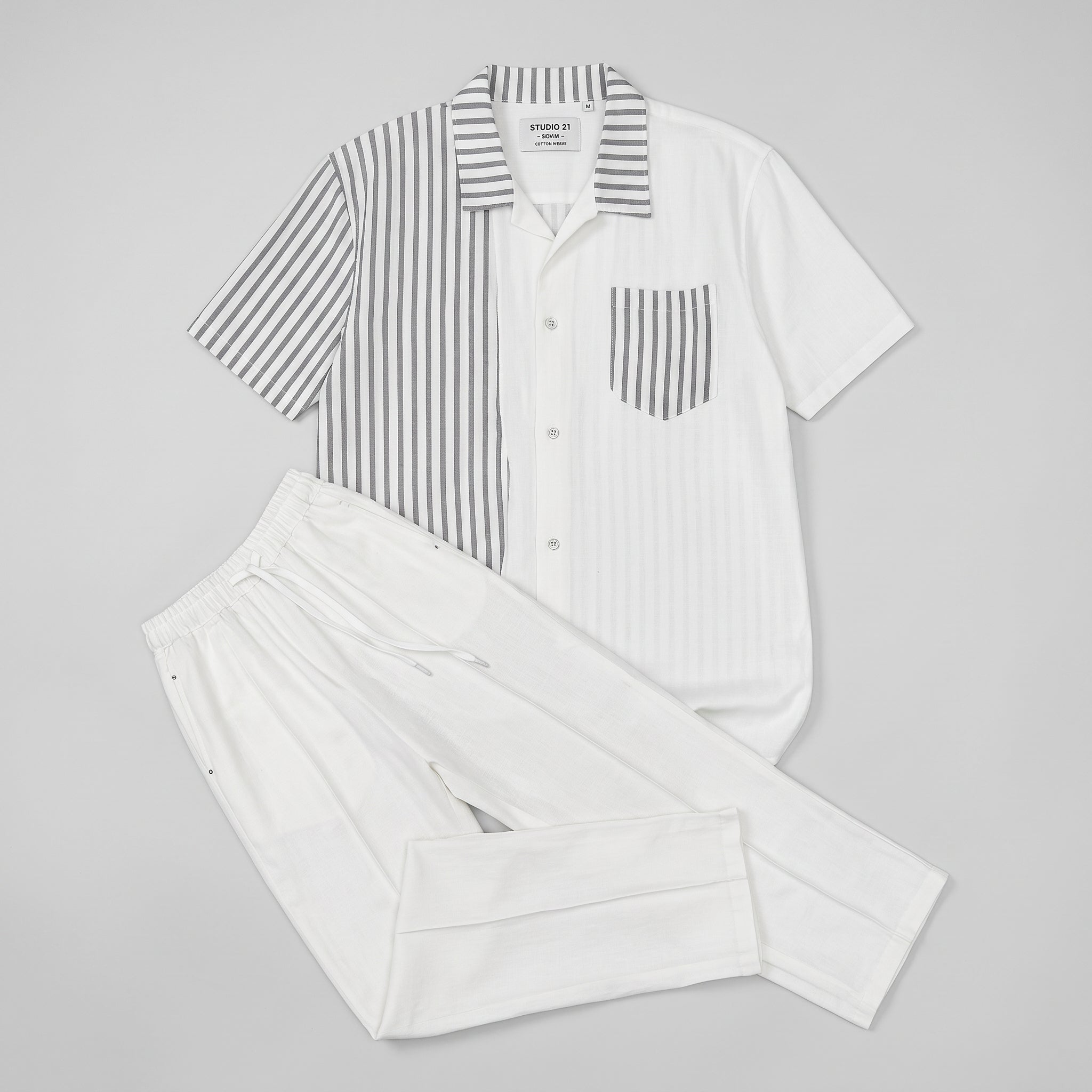 Completo camicia e pantalone rigato