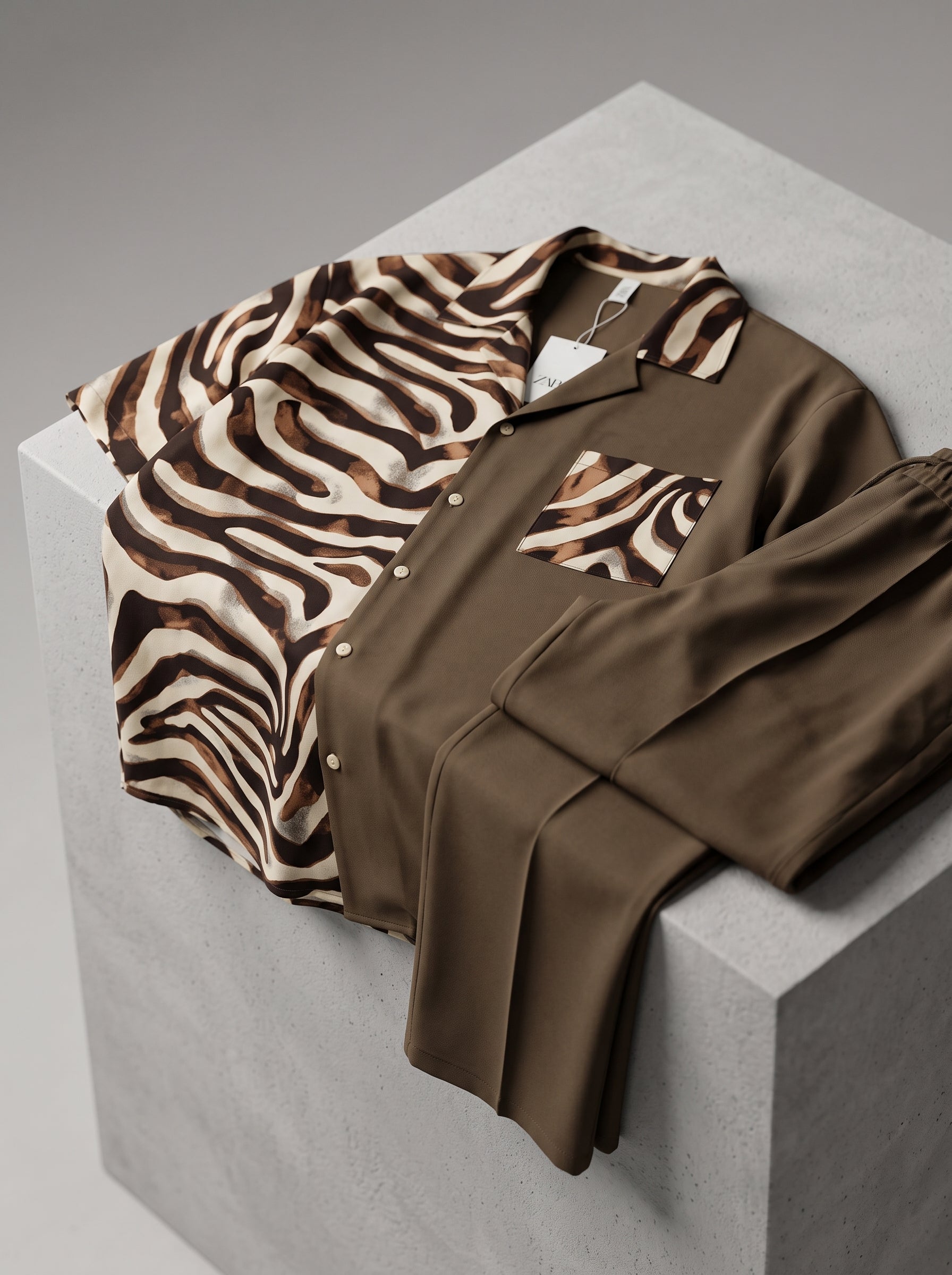 Completo camicia e pantalone animalier