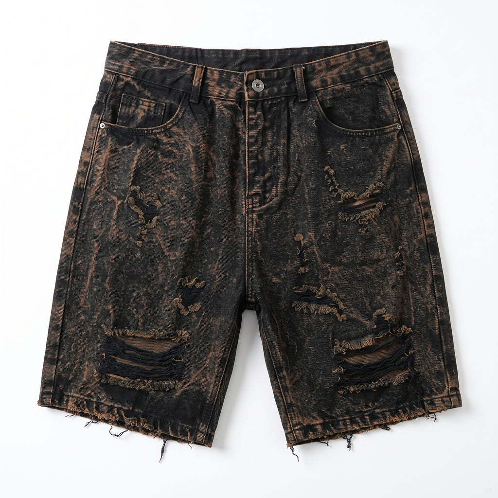 Bermuda denim destroyed black