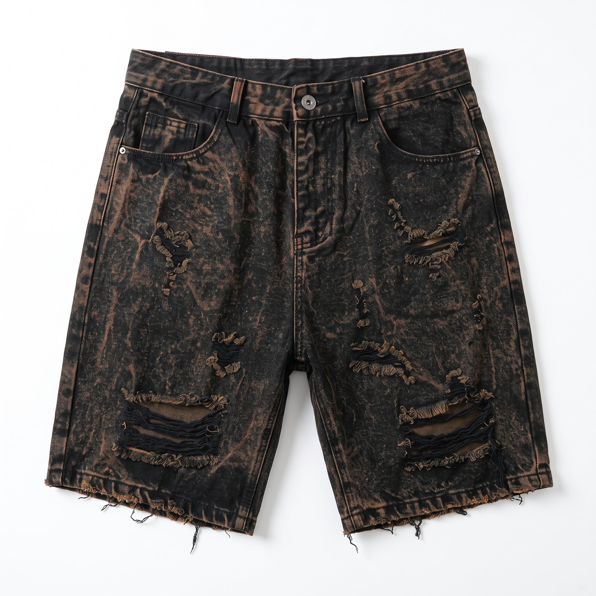 Bermuda denim destroyed black