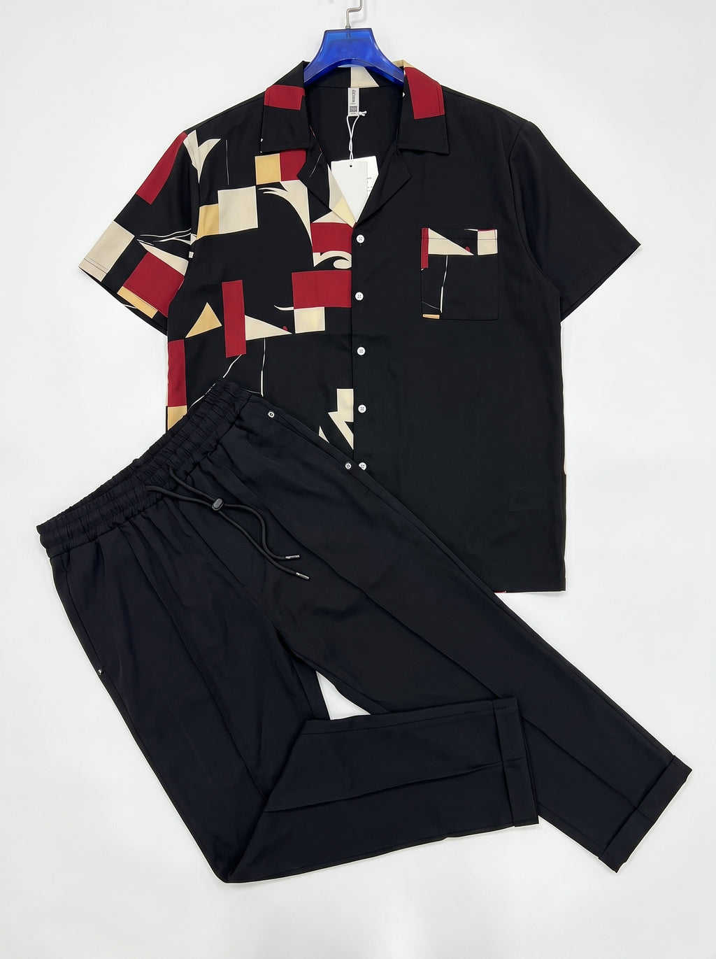 Completo camicia e pantalone fantasia geometrica