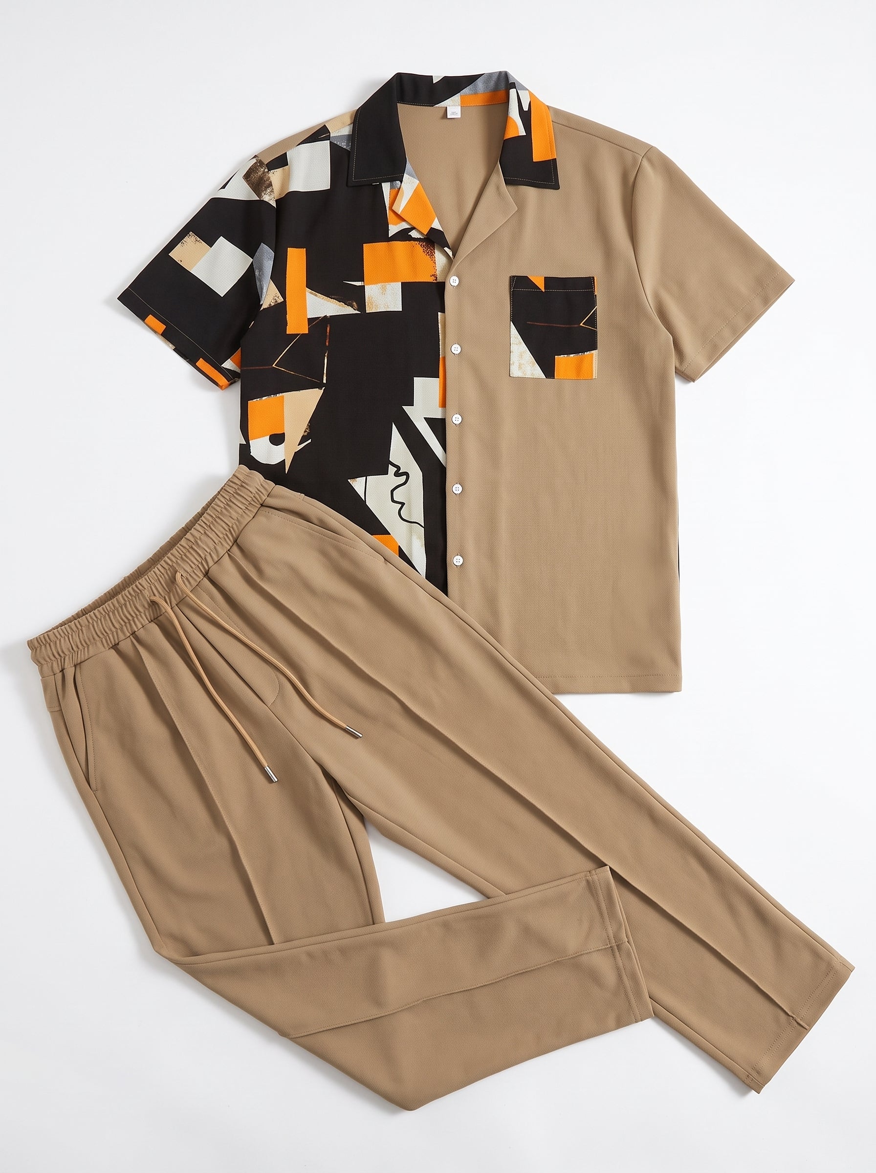 Completo camicia e pantalone fantasia geometrica