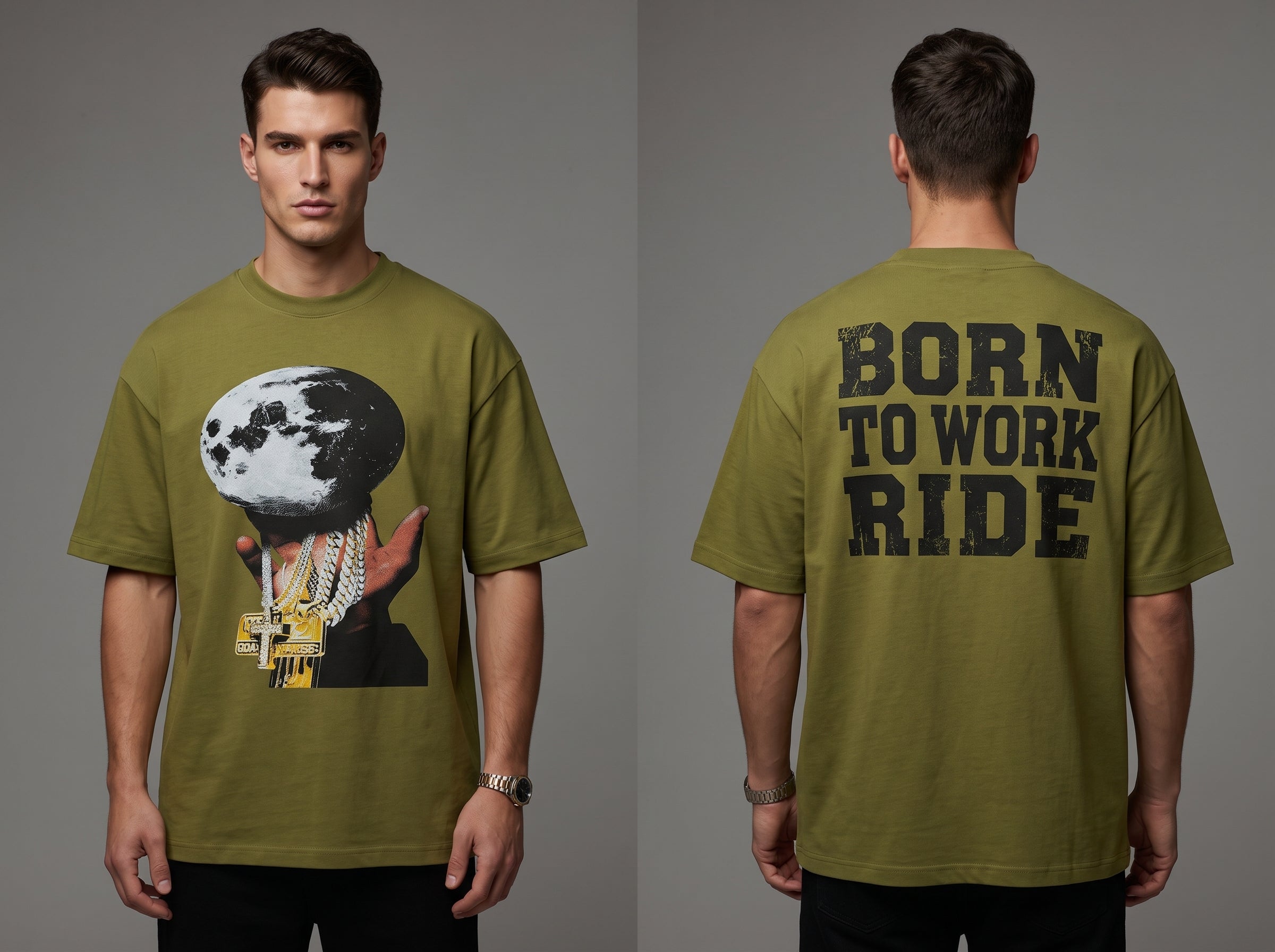 T-shirt oversize stampa luna