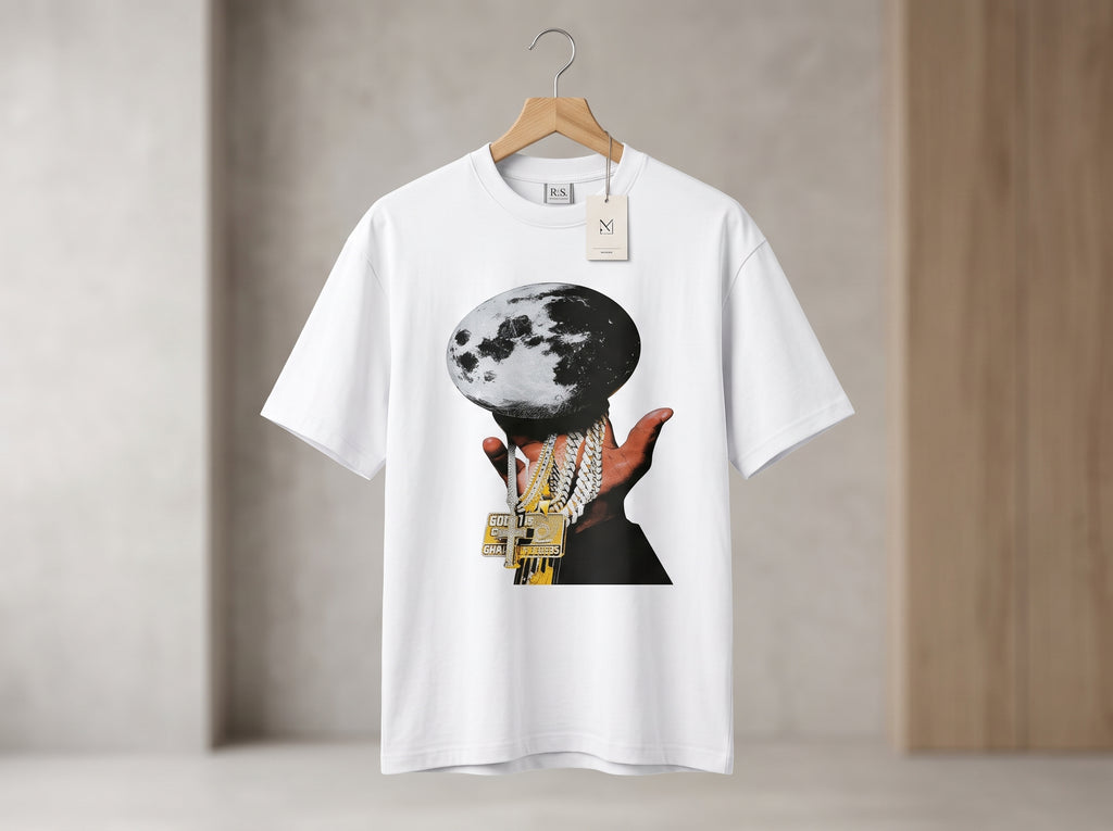 T-shirt oversize stampa luna