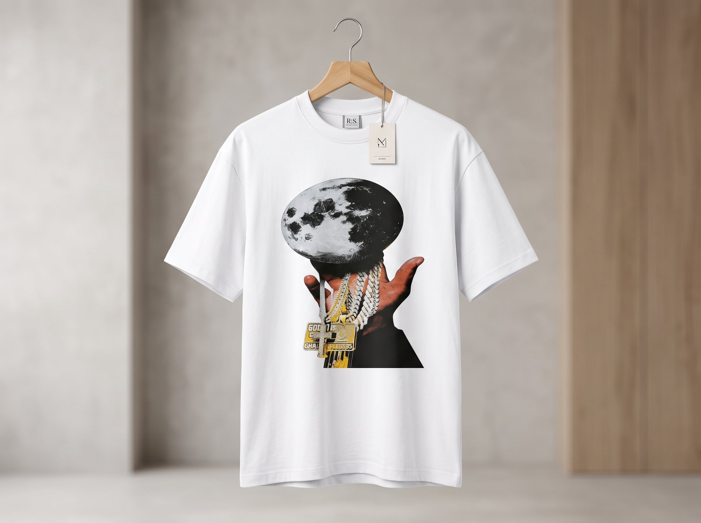 T-shirt oversize stampa luna