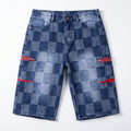 Bermuda denim motivo scacchi