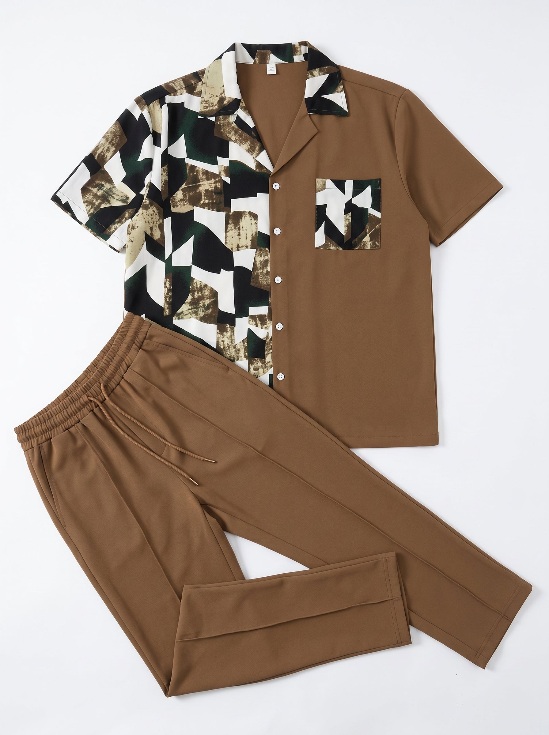 Completo camicia e pantalone fantasia geometrica