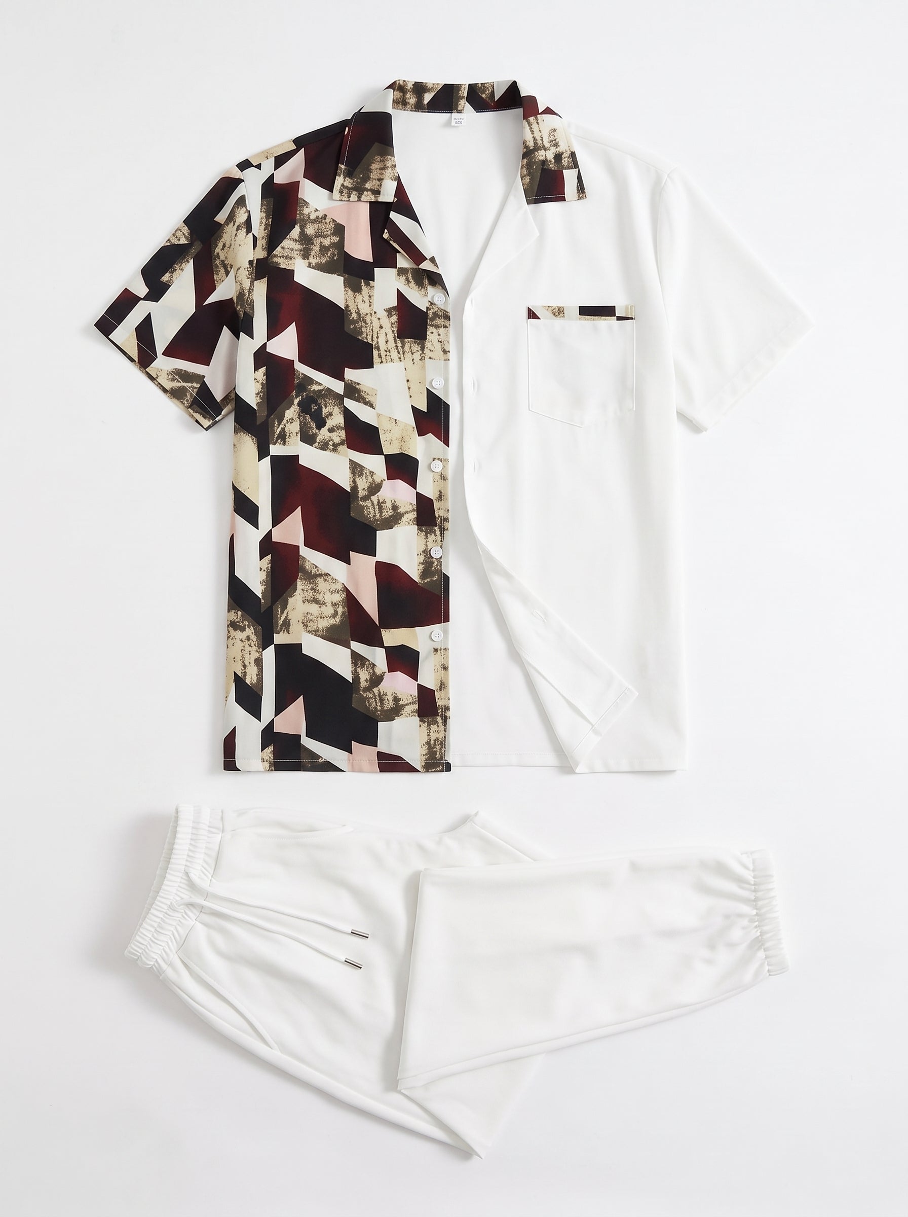 Completo camicia e pantalone fantasia geometrica